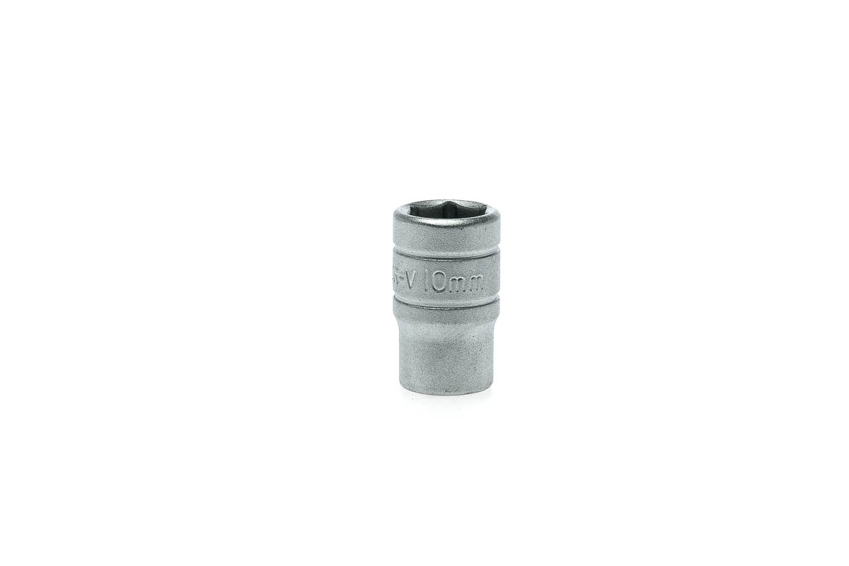 Teng Tools 1/4 in Drive 10mm Standard Socket, 6 point, 25 mm Overall Length