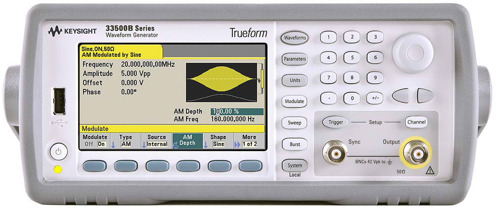 Keysight Technologies 33519B Function Generator, 1μHz Min, 30MHz Max, FM Modulation, Variable Sweep - With RS