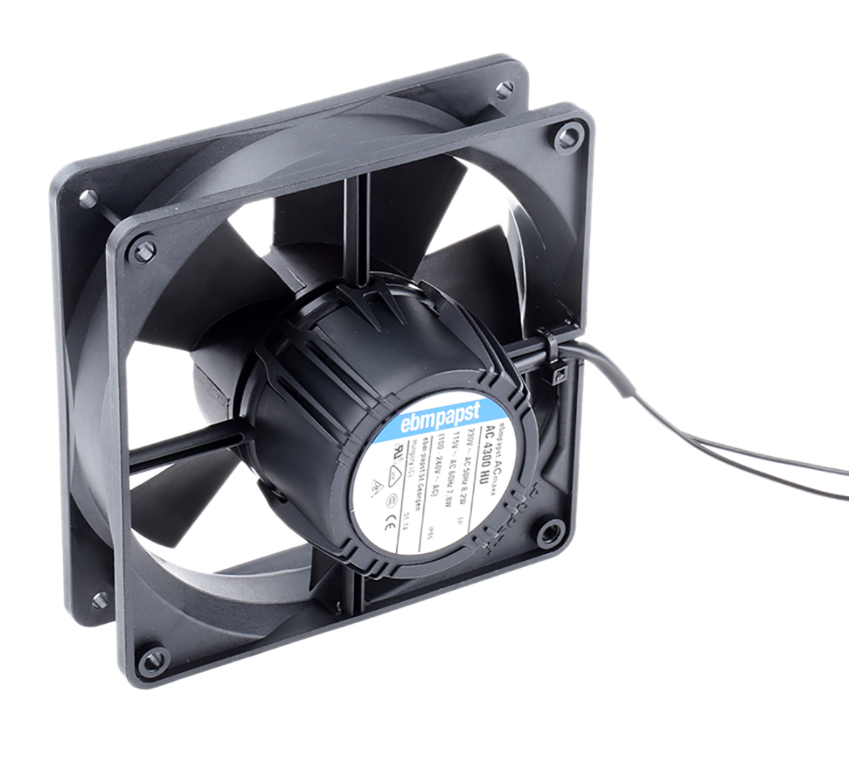 ebm-papst AC 4300 Series Axial Fan, 85 → 265 V ac, AC Operation, 204m³/h, 12W, IP65, 119 x 119 x 32mm