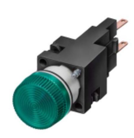 Siemens 3SB2 Series White Glow Lamp Indicator, 24V, 16mm Mounting Hole Size, Solder Tab Termination, IP65