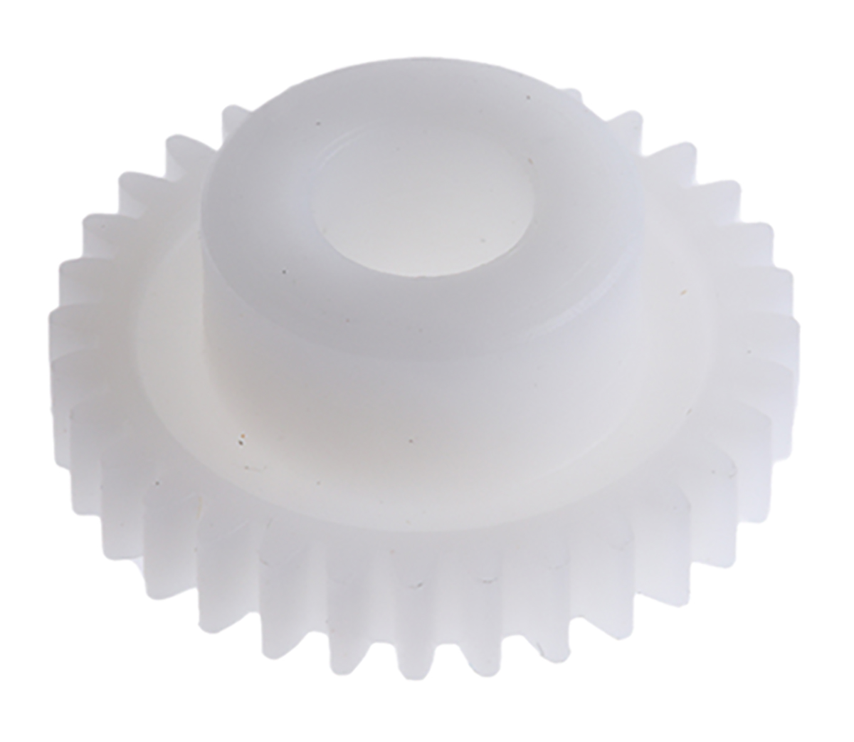 RS PRO POM 32 Teeth Spur Gear, 0.5 Module, 5mm Bore Diam, 16mm Pitch Diam, 10mm Hub Diam