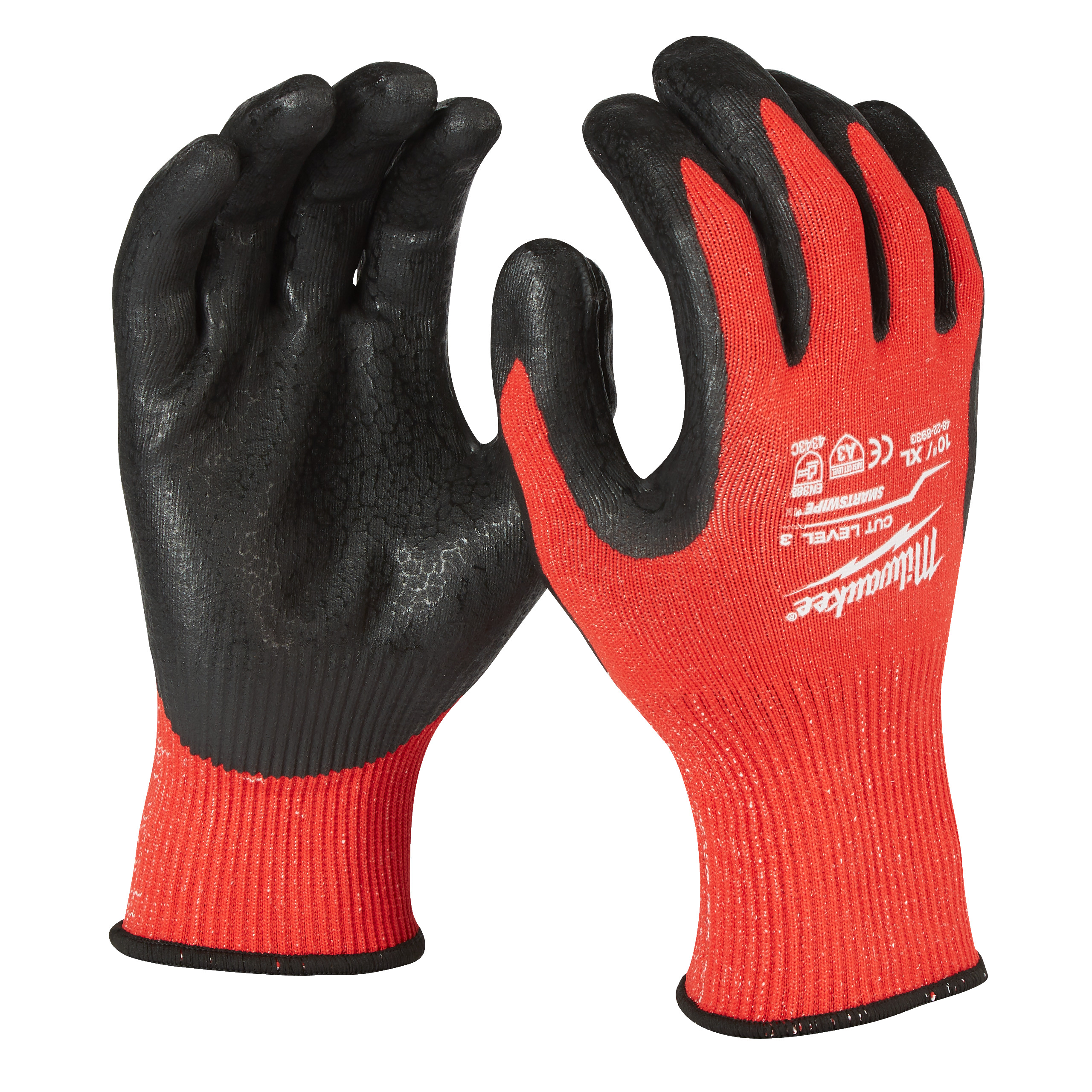 Milwaukee Dipped Gloves Red Nitrile Nitrile Cut Resistant Gloves, Size 2XL, Nitrile Coating