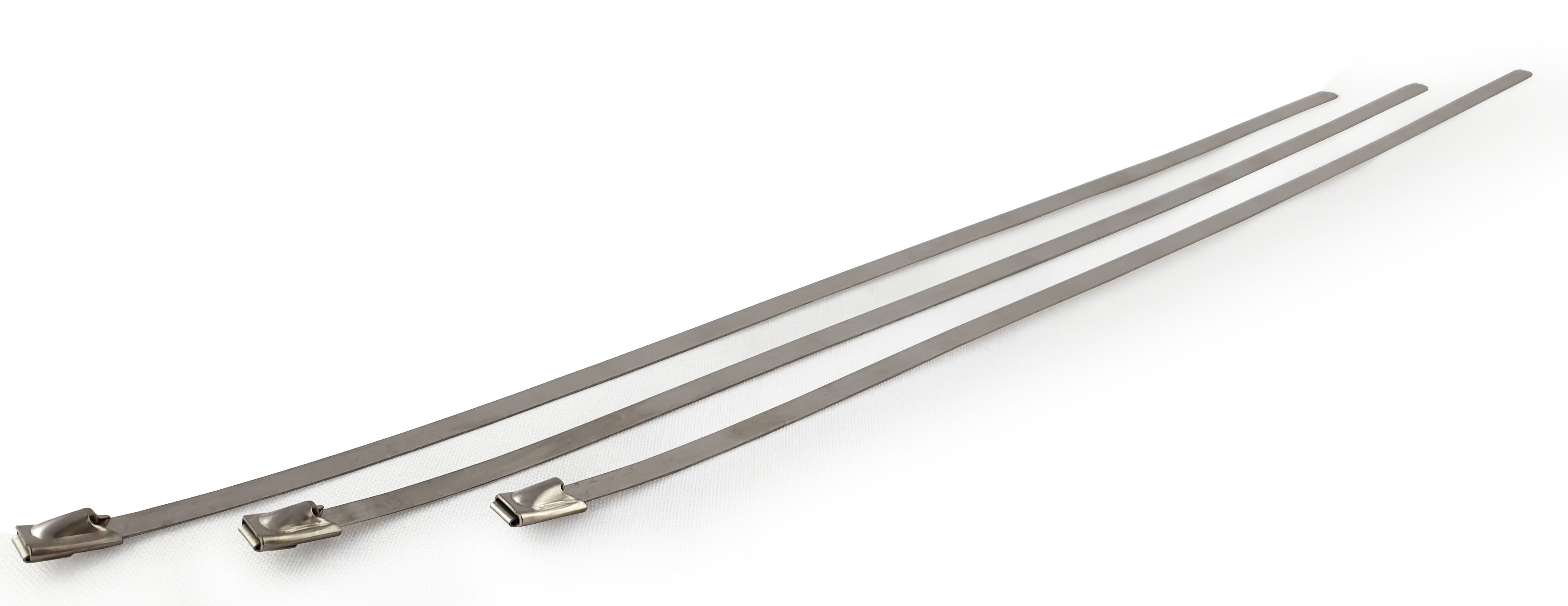 RS PRO Cable Ties, 620mm x 4.6 mm, Metal Stainless Steel, Pk-100