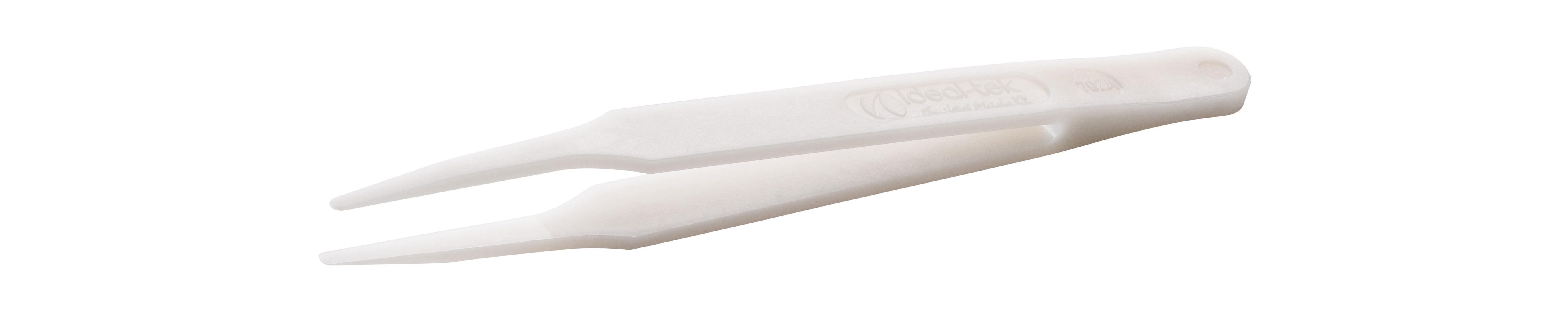 ideal-tek 115 mm, Delrin Plastic, Flat; Rounded, Tweezers