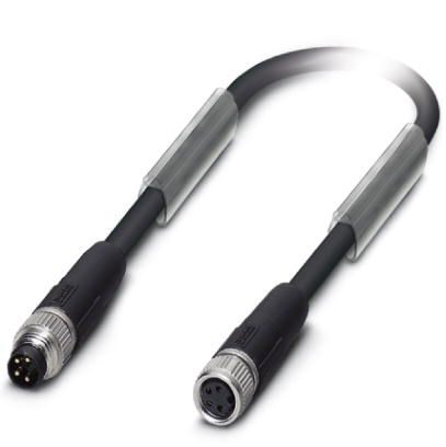 Phoenix Contact Female 4 way Straight Socket M8 to Male 4 way Straight Plug M8 Bus Cable, 130 mm
