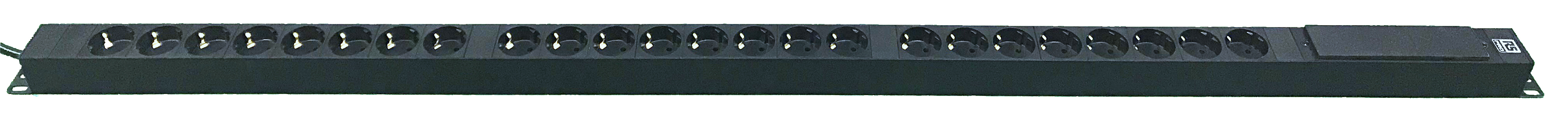 RS PRO Type F - German Schuko 24 Gang Power Distribution Unit, 3m Cable, 16A, 250 V ac