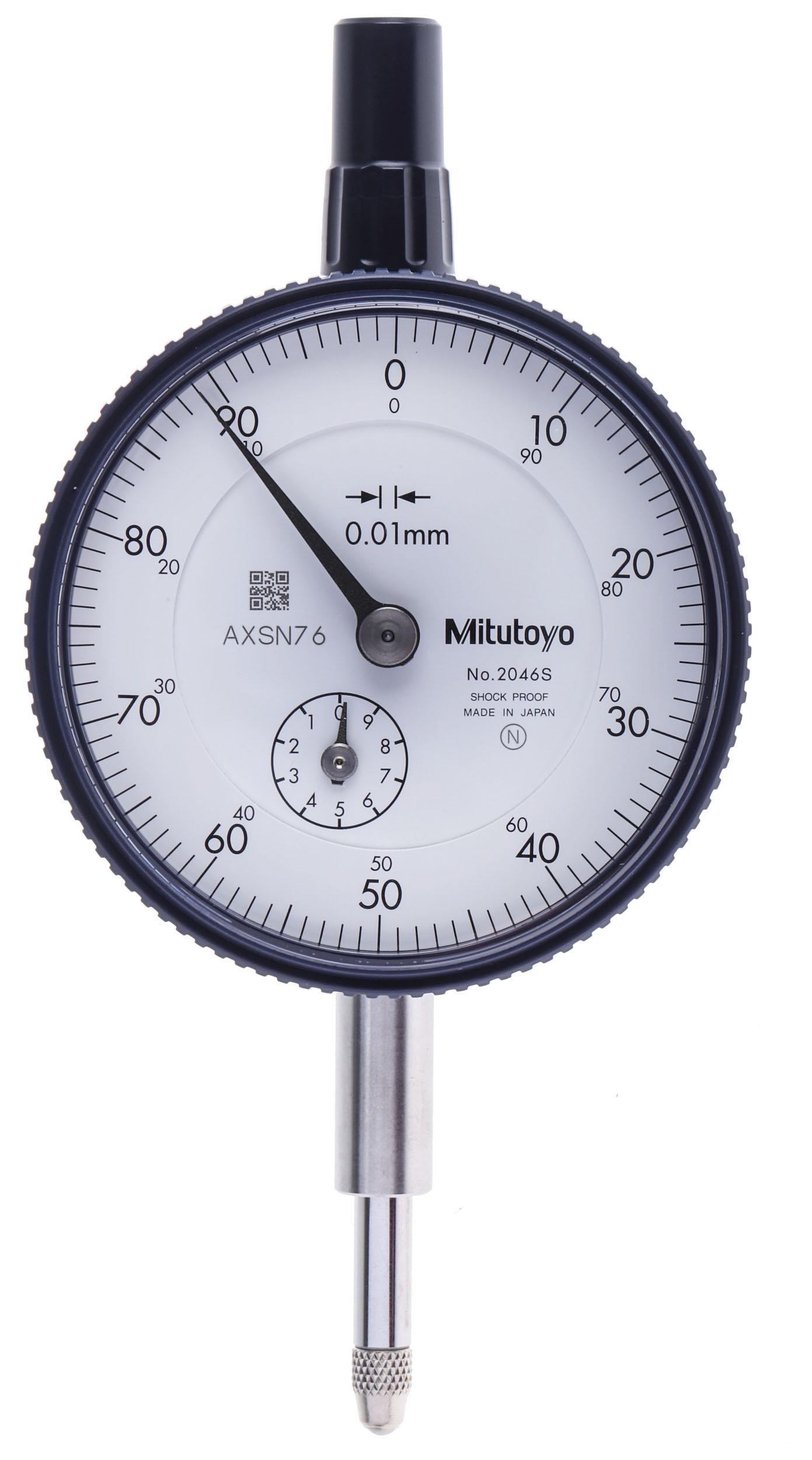 Mitutoyo 2046AMetric Dial Indicator, -10 → +10 mm Measurement Range, 0.01 mm Resolution , ±12 μm Accuracy With