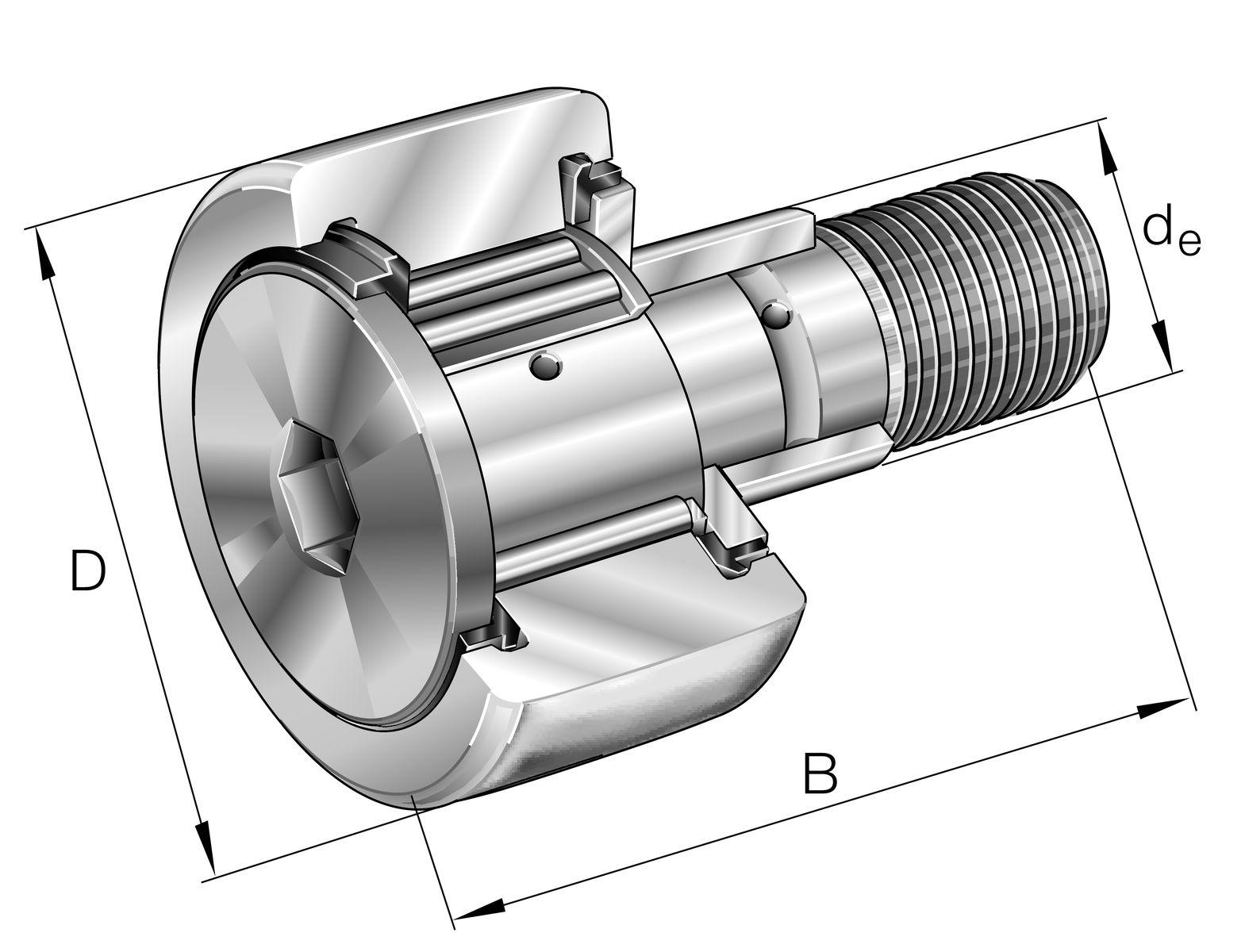 Stud Type Track Roller Track Roller KRE26-PP-A, 26mm OD