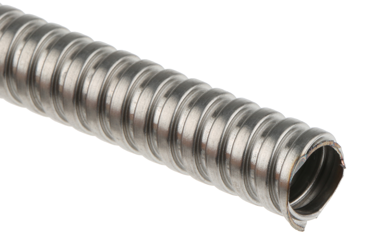 Kopex Flexible Conduit, 8mm Nominal Diameter, Stainless Steel, Metal