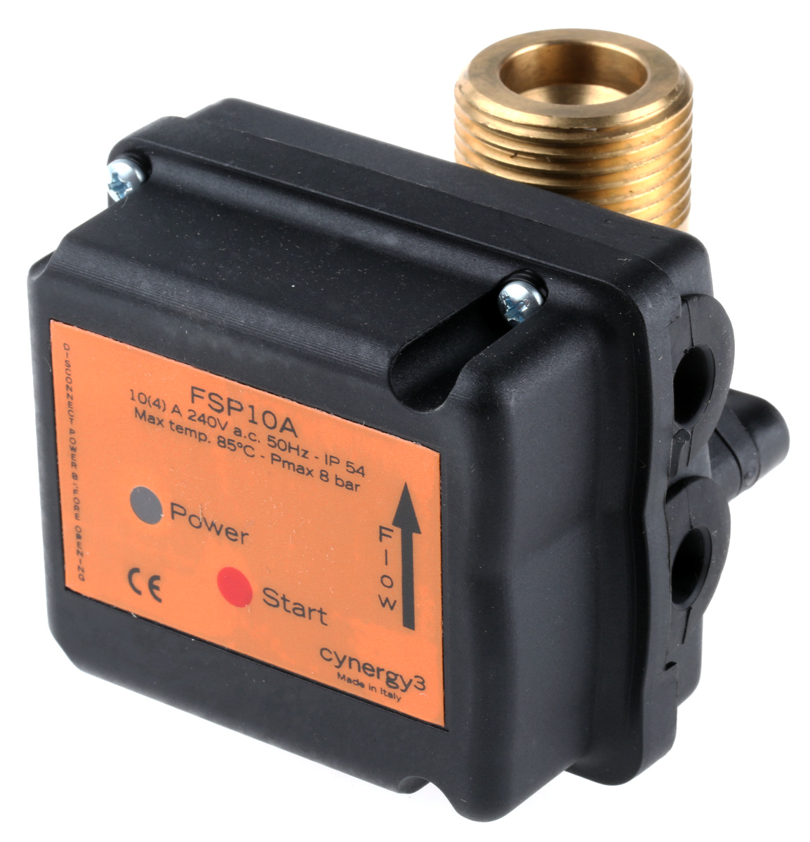 Sensata Cynergy3 FSP10 Series In-line Flow Switch for Liquid, 3 L/min Min, 80 L/min Max