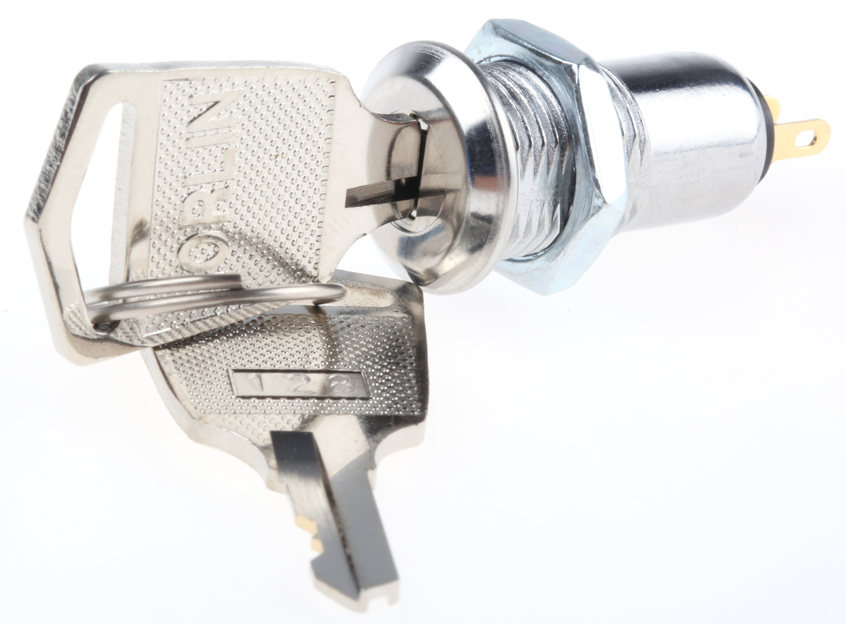 Lorlin Key Switch, SPST, 500 mA @ 24 V 2-Way Flat, Random-Key