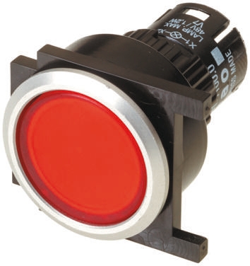 EAO Red Latching Push Button Head, IP65