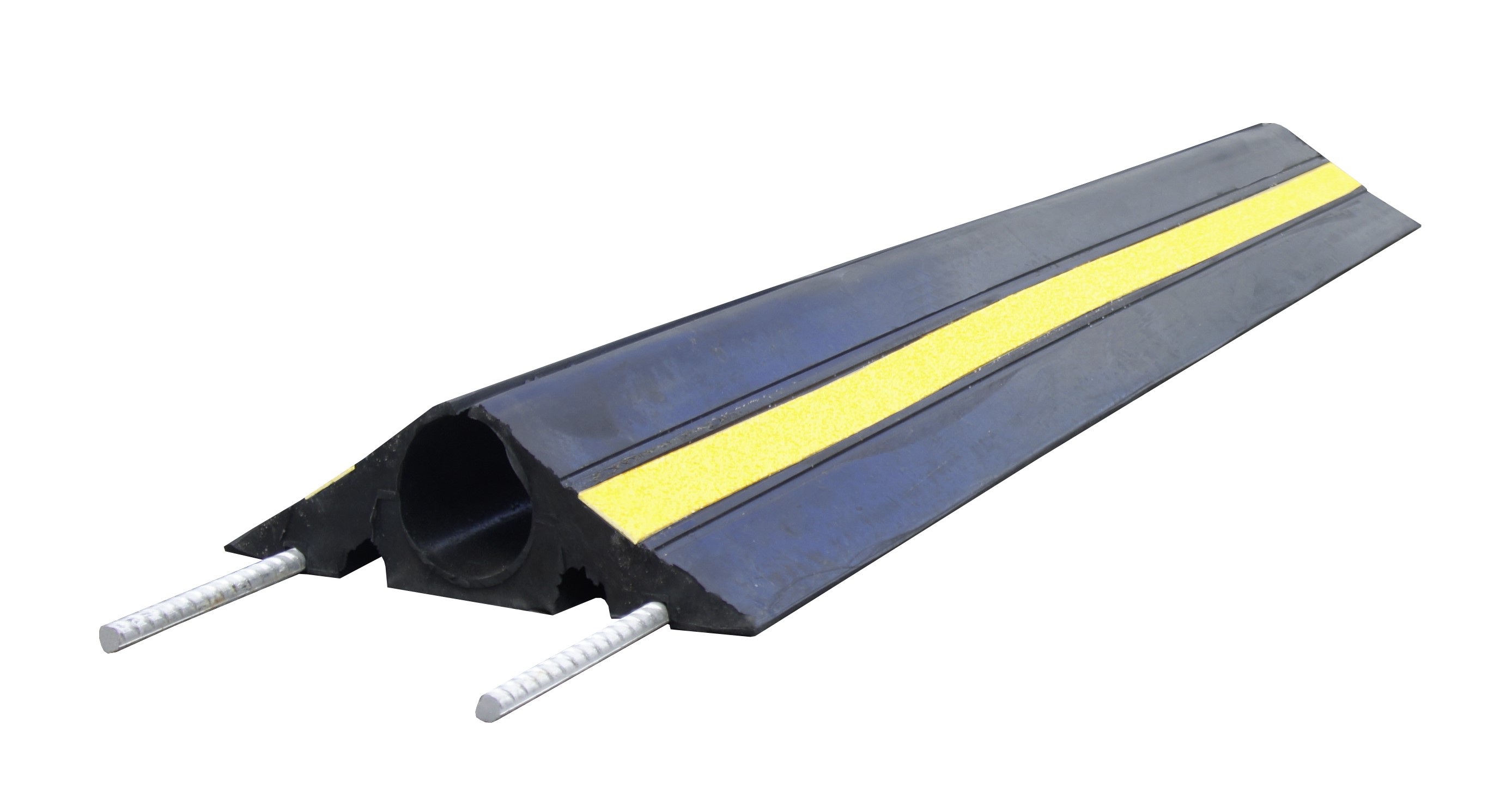 RS PRO 1m Black/Yellow Cable Cover in Rubber, 60mm Inside dia.