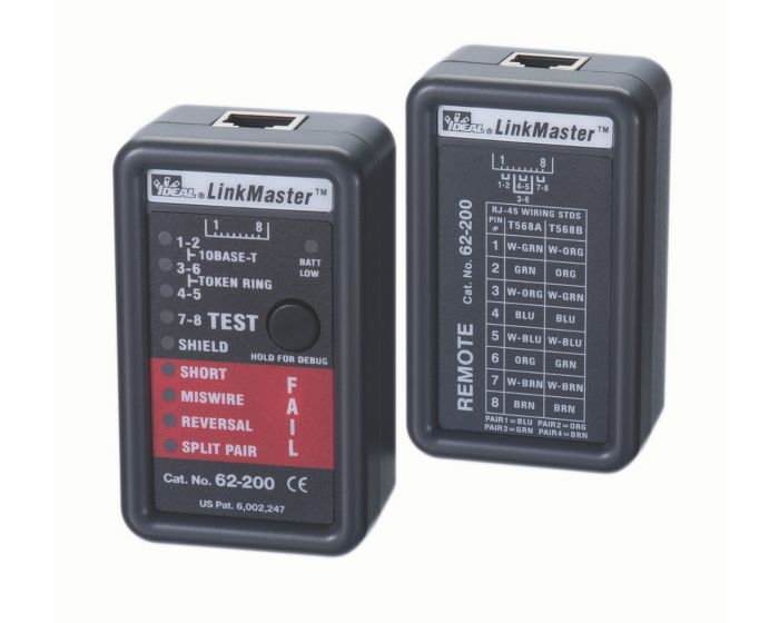 Ideal Industries 62-200 Cable Tester for RJ45 Conductor Cable RJ45