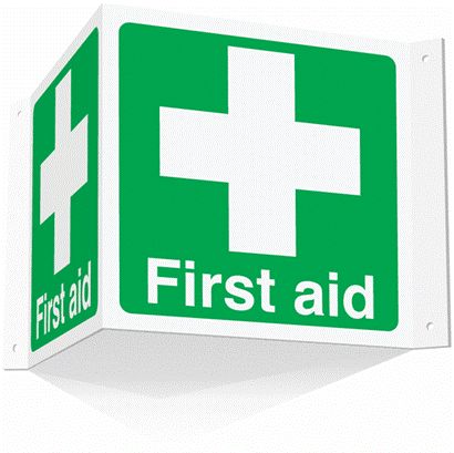 RS PRO Polypropylene Green, White First Aid Sign, H200mm W400mm