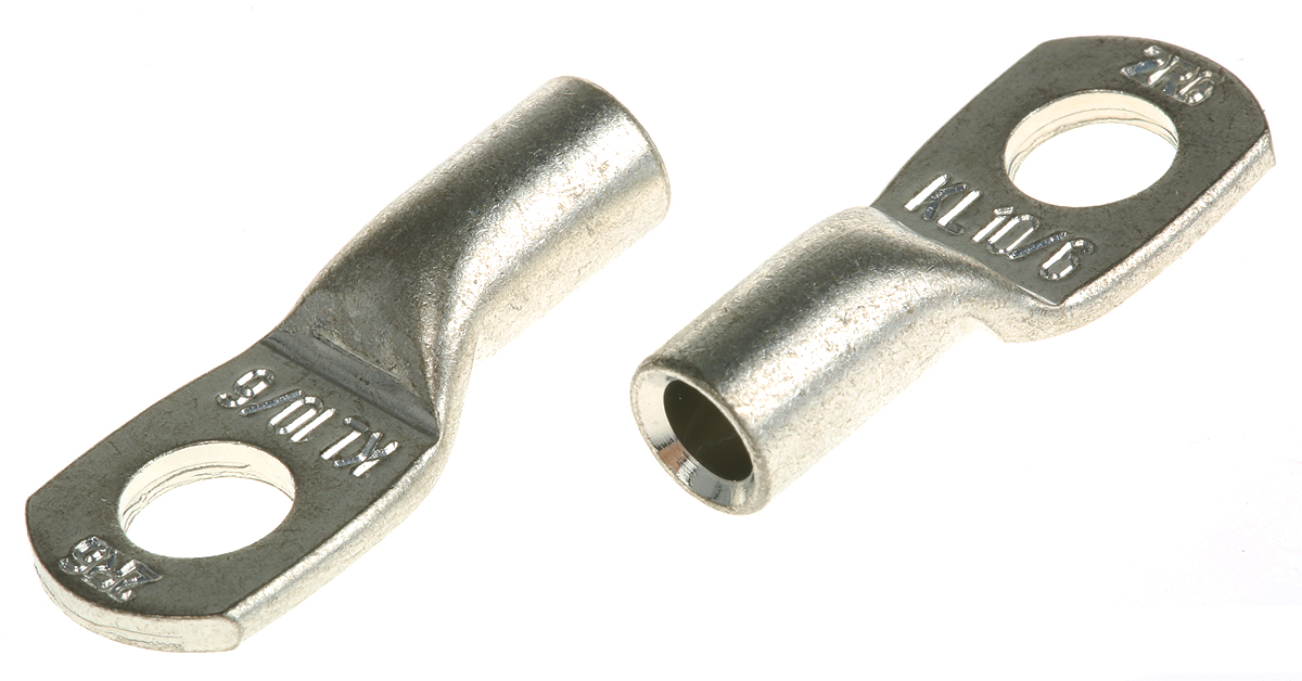 Klauke Uninsulated Ring Terminal, M6 Stud Size, 10mm² to 10mm² Wire Size