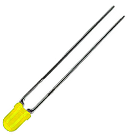 Kingbright2.5 V Yellow LED 3mm Through Hole, L-937YYD