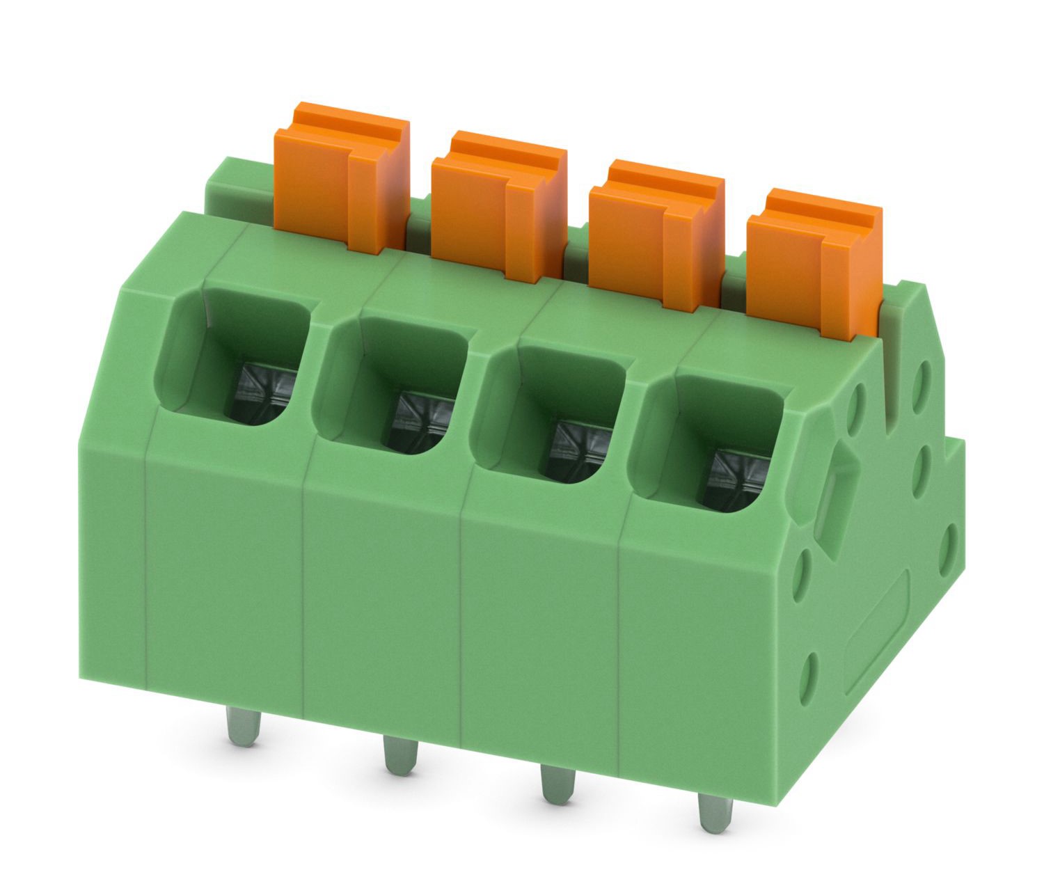 Phoenix Contact SPTAF 1/ 4-3.5-EL Series PCB Terminal Block, 4-Contact, 3.5mm Pitch, Through Hole Mount, 2-Row