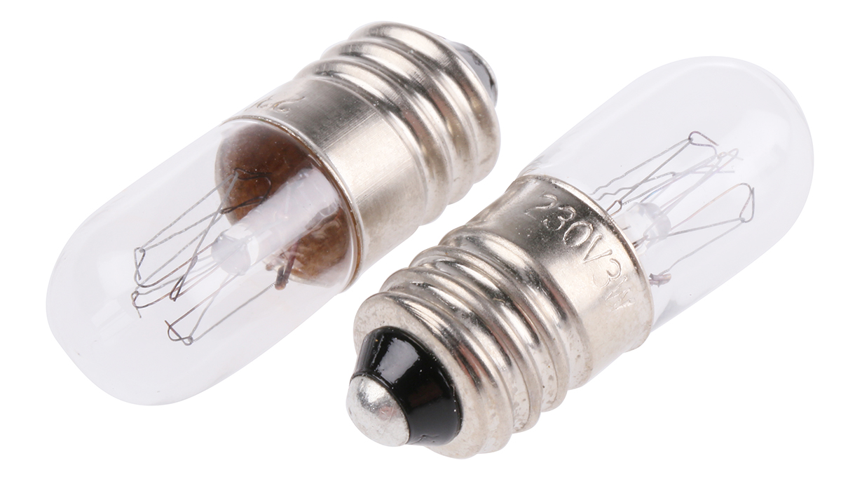 RS PRO E10 Indicator Light, Clear, 230 V, 13 mA, 1000h