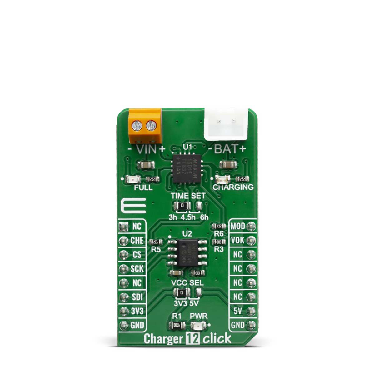 MikroElektronika Charger 12 Click for MAX1501 for 3-Cell NiMH/NiCd Batteries