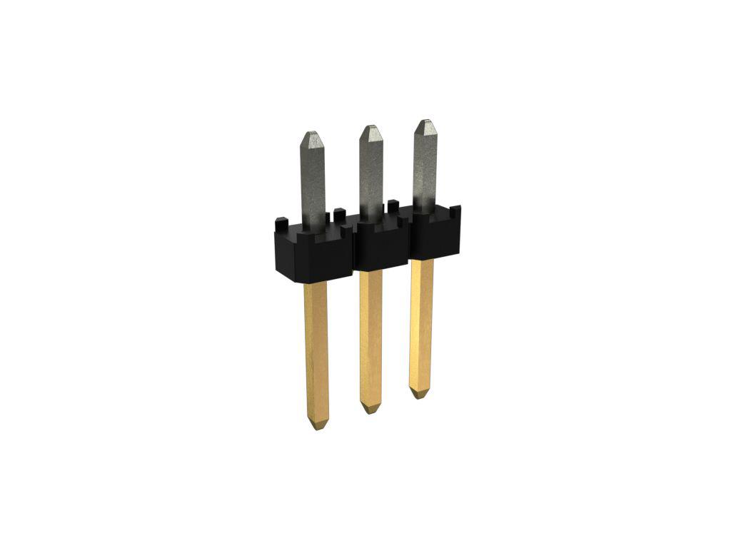 Amphenol Communications Solutions Minitek Series Straight Surface Pin Header, 3 Contact(s), 2 mm Pitch, 1 Row,