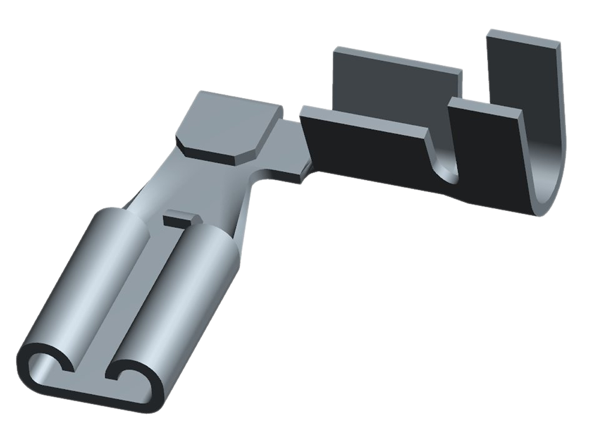 TE Connectivity FASTON .110 Uninsulated Female Spade Connector, Flag Terminal, 3.81 x 0.3mm Tab Size, 0.3mm² to 0.8mm²