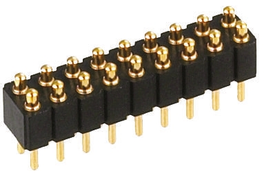 Preci-Dip 813 Series Straight Through Hole Spring Loaded Connector, 6 Contact(s), 2.54 mm Pitch, 2 Row, Shrouded