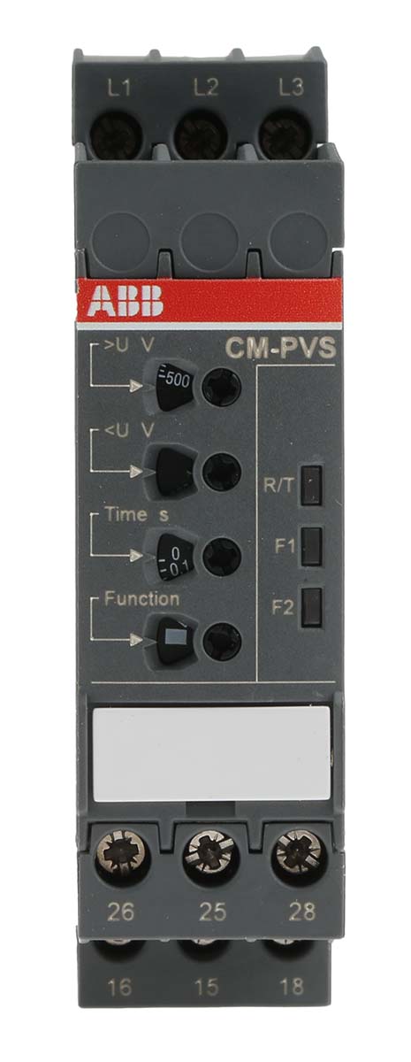 ABB Phase, Voltage Monitoring Relay, 3 Phase, DPDT, 300 → 500V ac, DIN Rail