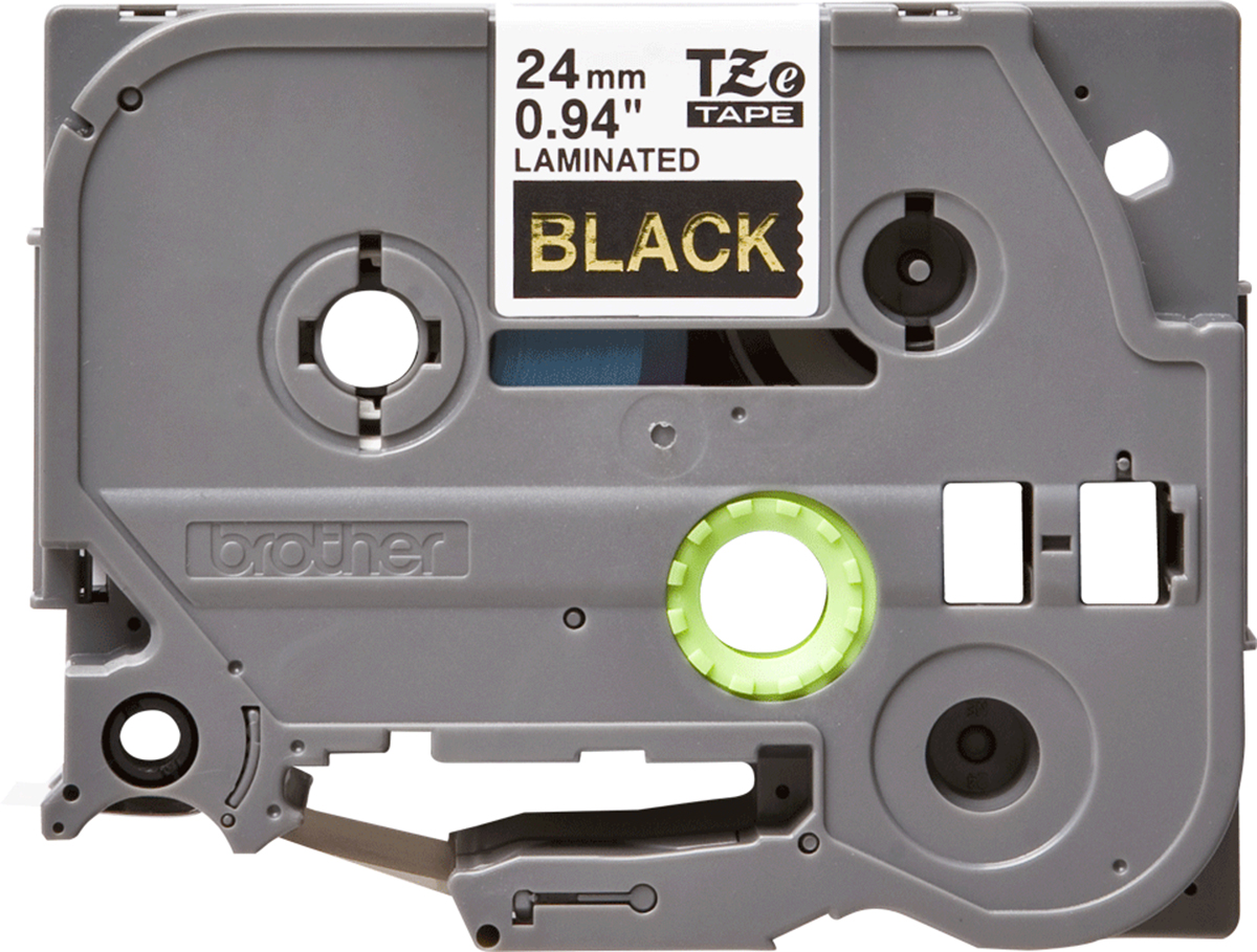 Brother Gold on Black Label Printer Tape, 8 m Length, 24 mm Width