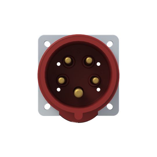 Amphenol Industrial, 2CMA1 IP44 Red Panel Mount 3P+N+E Industrial Power Plug, Rated At 16A, 415 V