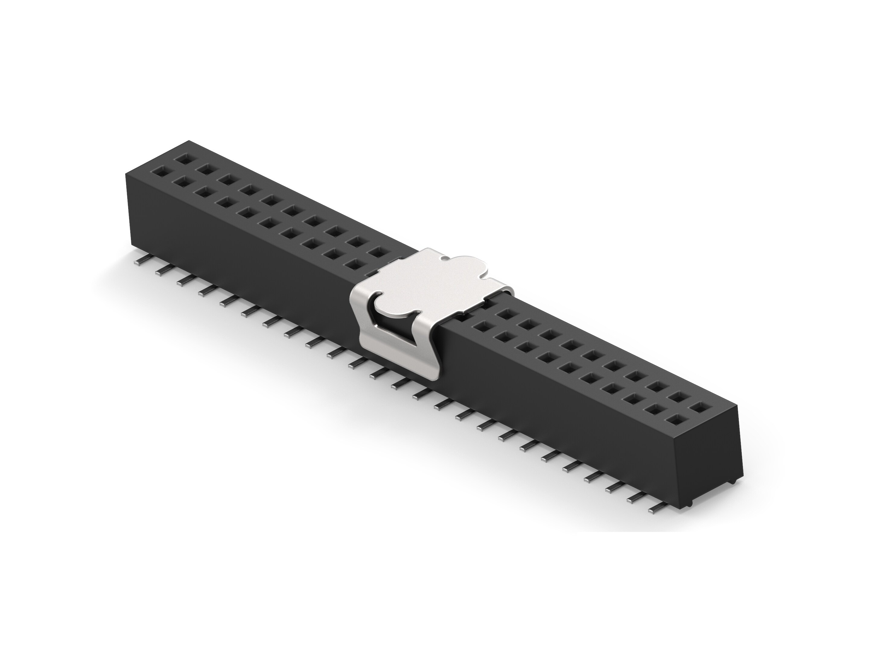 TE Connectivity 1MM-R Series Vertical Board Mount PCB Socket, 50-Contact, 2-Row, 1mm Pitch, Surface Mount Termination