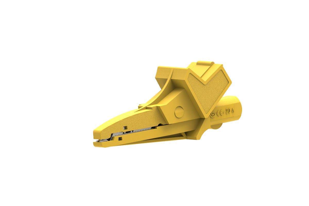 Electro PJP Alligator Clip, Nickel-Plated Steel Contact, 20A, Yellow