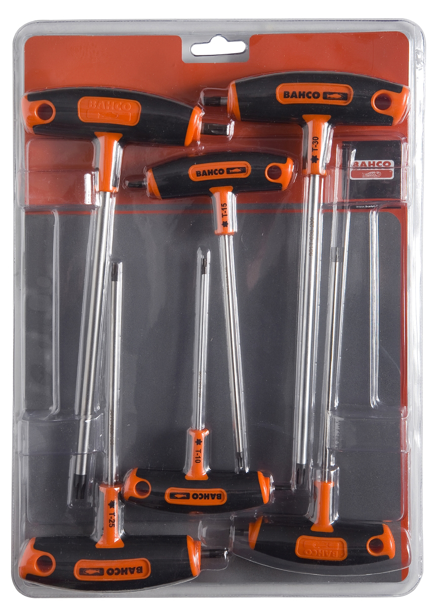 Bahco 6-Piece Torx Key Set, T Shape, Long Arm