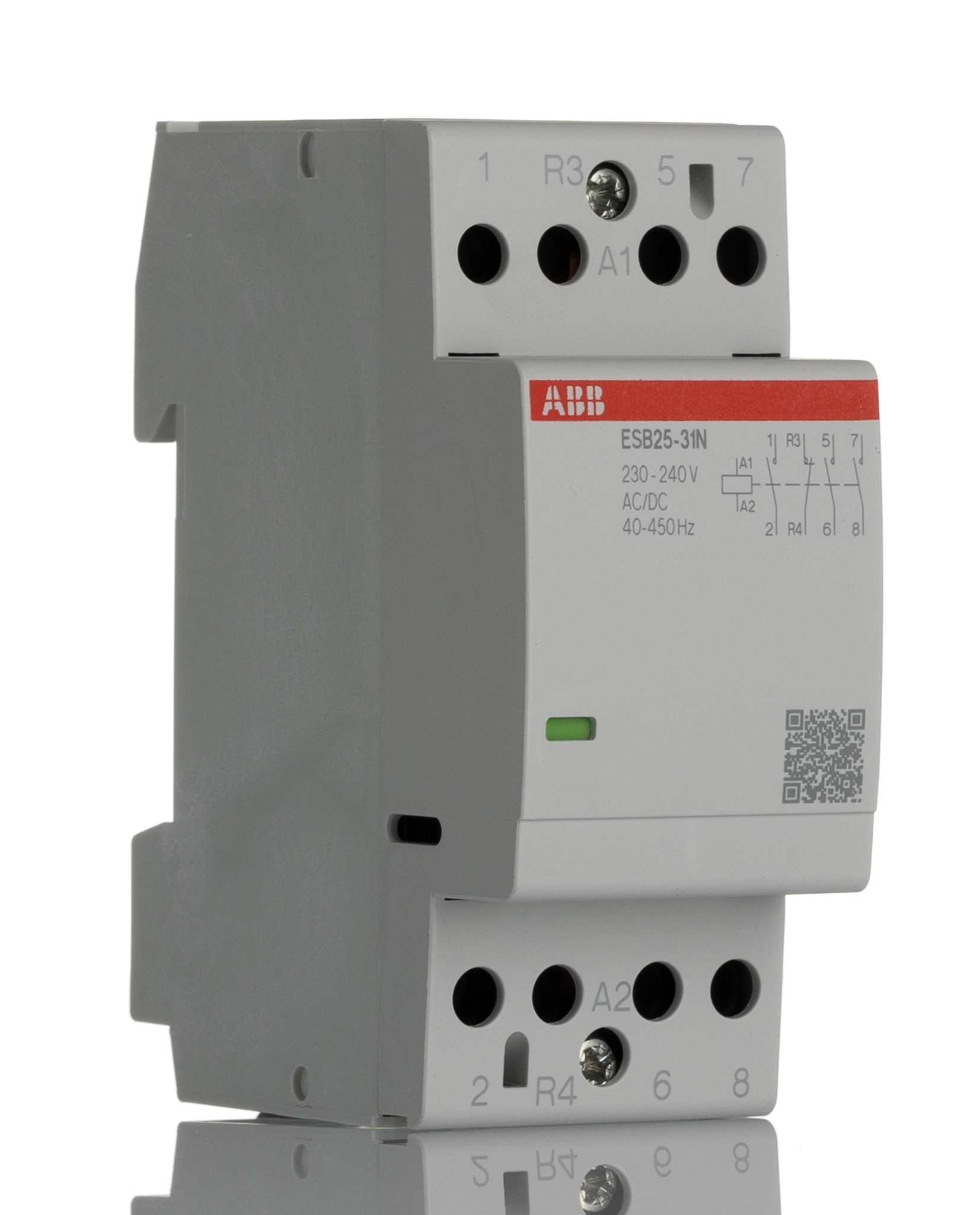 ABB ESB25 Contactor, 230/240 V Coil, 4-Pole, 25 A, 17.3 kW 240 V, 3 NO/1 NC, 400V