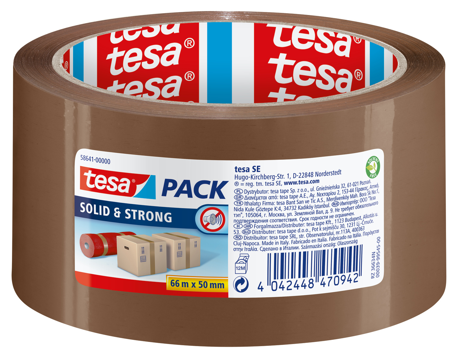 Tesa 58641 Chamois Packing Tape, 66m x 50mm