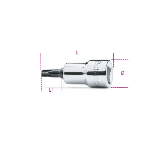 BETA 3/8 in Drive 18.5mm Torx, Torx, 18.5mm, 50 mm Overall Length