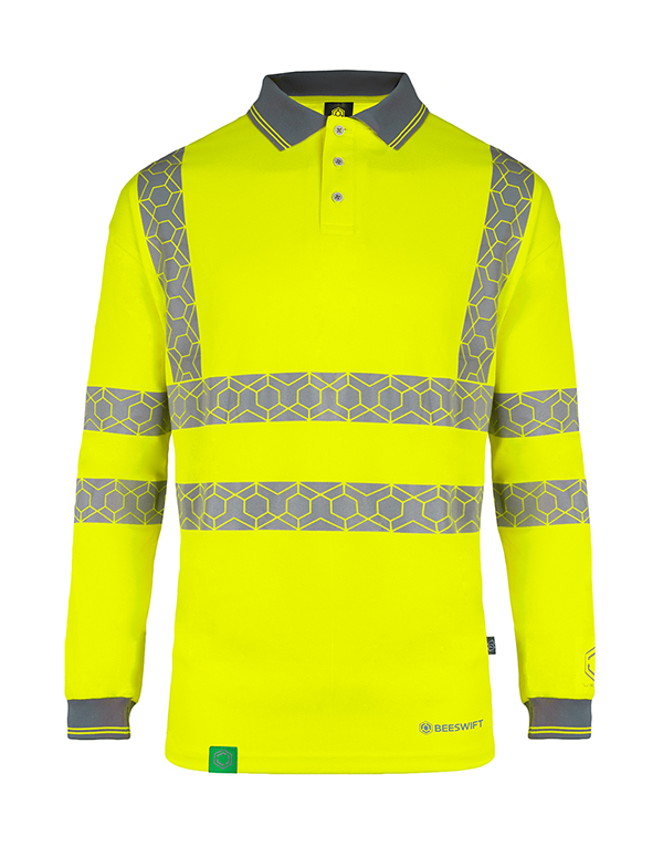 Beeswift EWCPKLS Yellow Unisex Hi Vis Polo Shirt, L