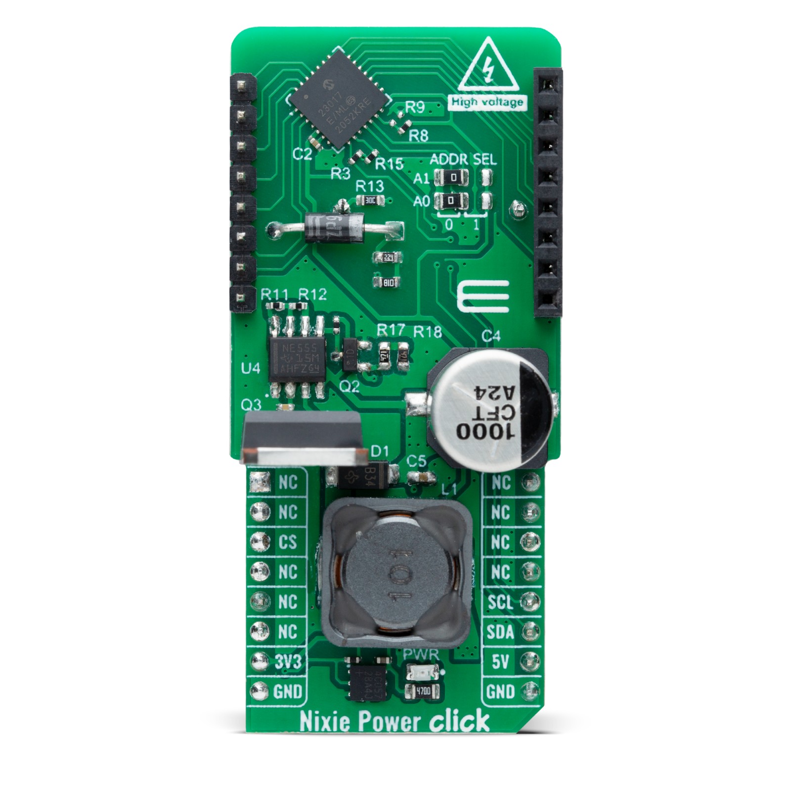 MikroElektronika Nixie Power Click for Evaluation Board for High Voltage For Powering Nixie Tube Shields