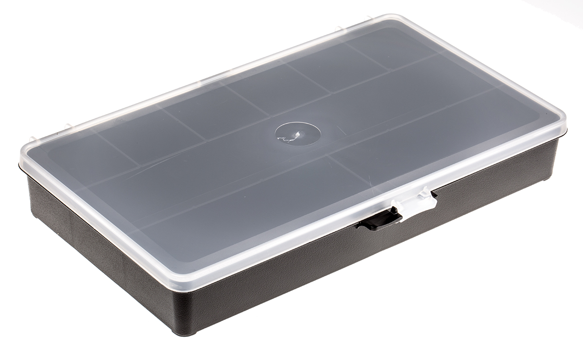 Raaco 9 Cell Black PP Compartment Box, 41mm x 271mm x 173mm