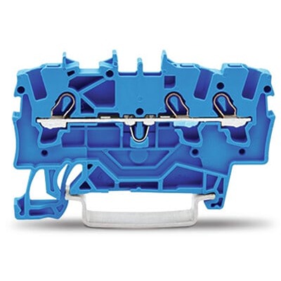 WAGO 2001-1304 TOPJOB S Series Blue, 1.5mm², 1-Level, Push-In Cage Clamp Termination, ATEX, EAC Ex, IECEx