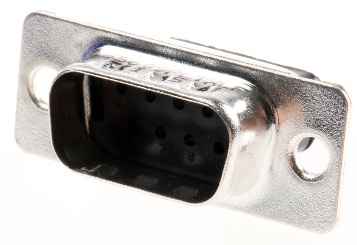Amphenol Communications Solutions 8656 9 Way Cable Mount D-sub Connector Plug, 2.74mm Pitch