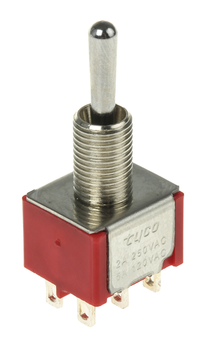 TE Connectivity Toggle Switch, Panel Mount, (On)-On-(On), DP3T, Solder Terminal, 120 ac/dc, 28V ac/dc