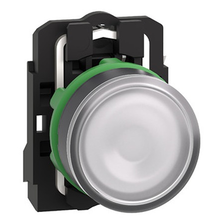 Schneider Electric Harmony XB5 Series Illuminated Push Button, Spring Return, Screw Mount, 22mm Cutout, 1NO, 24V ac/dc,