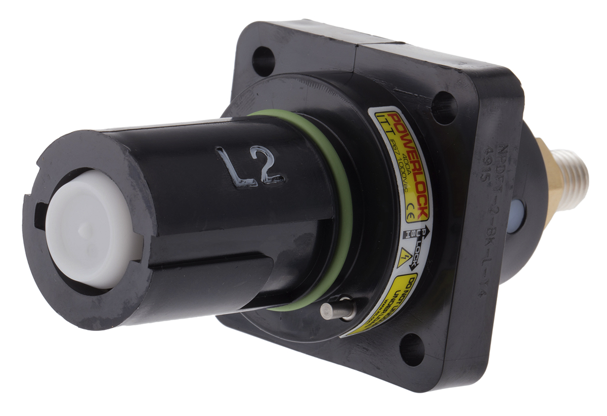 ITT Cannon, Veam Powerlock Black Panel Mount Industrial Power Socket, Rated At 400A, 1.0 kV