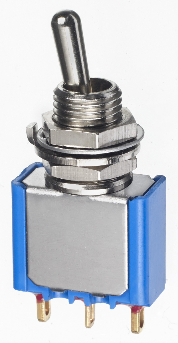 APEM Toggle Switch, Panel Mount, (On)-Off-(On), SPDT, Solder Lug Terminal, 20V ac/dc