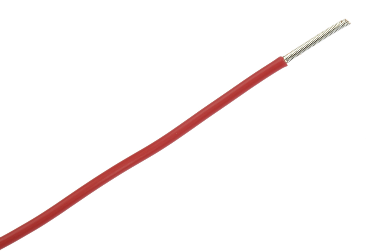 Alpha Wire Hook-up Wire TEFLON Series Red 0.96 mm² Hook Up Wire, 18 AWG, 19/0.25 mm, 30m, PTFE Insulation, 5857 RD005