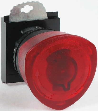 BACO Series Red Illuminated Stay Put Push Button Head, 22mm Cutout, IP66