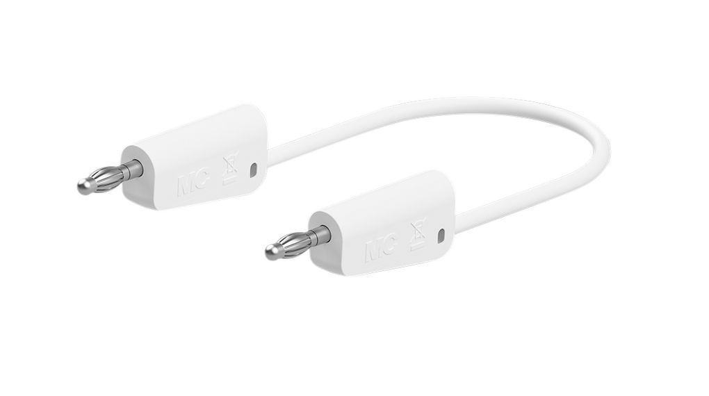 Staubli Test lead, 32A, 30 → 60V, White, 50cm Lead Length