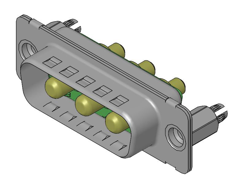 FCT from Molex 173107 3 Way D-sub Connector Socket, 6.86mm Pitch, with 4-40 Screw Locks