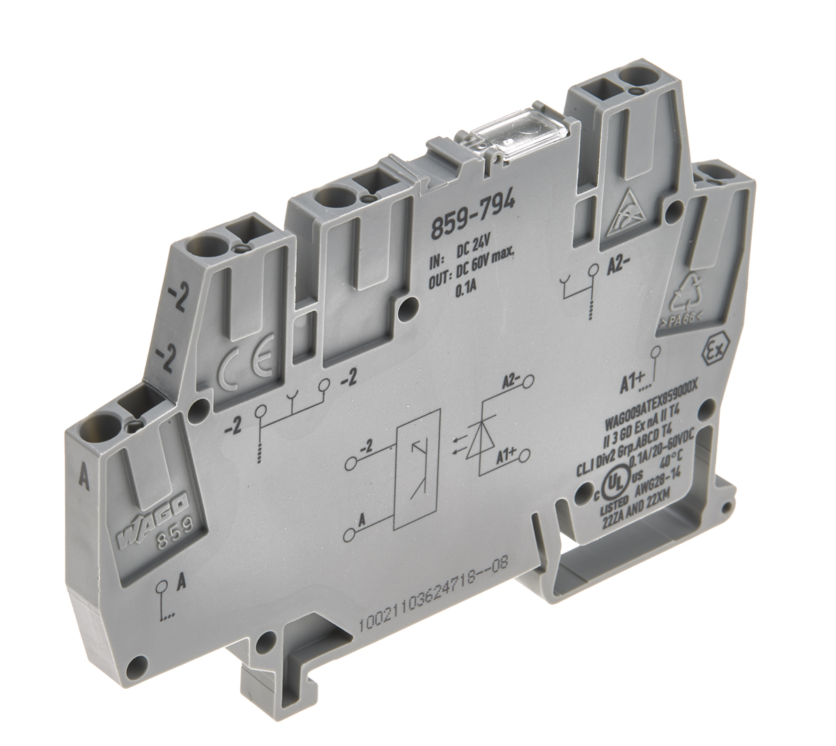 WAGO 859-794 859 Series Grey, 2.5mm², Clamp Termination